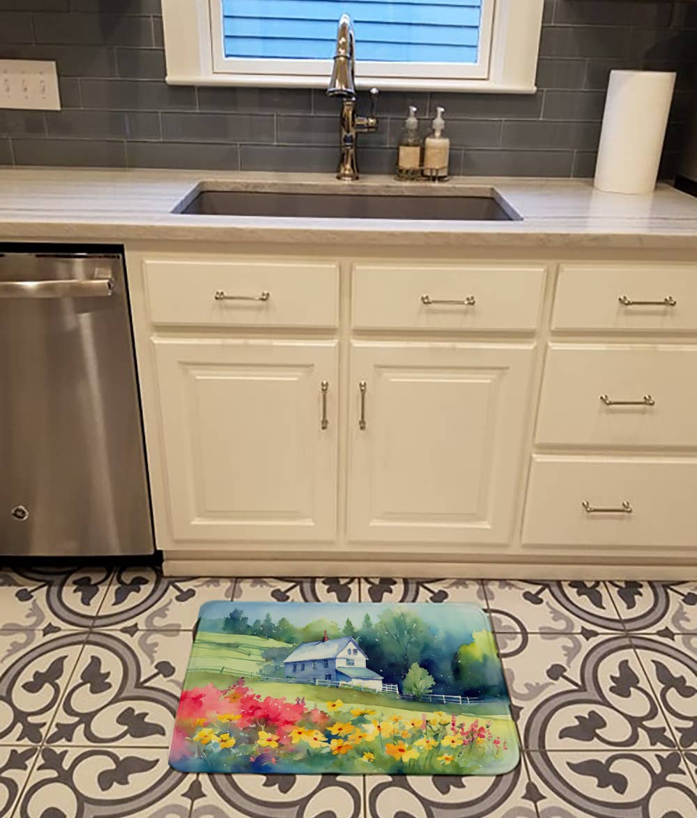 Caroline's Treasures - Wholesale Bath Mat - Massachusetts Mayflowers in Watercolor Memory Foam Kitchen Mat1