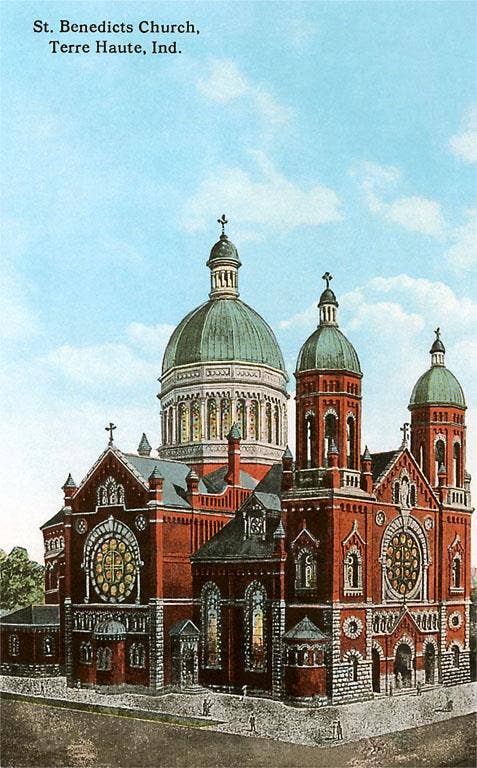 Found Image Press - Vente Autocollant - Autocollant IN-222 Église Saint-Benoît, Terre Haute0