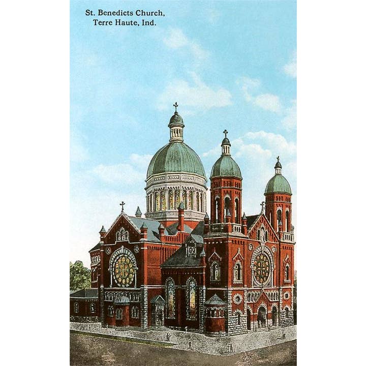 Found Image Press - Vente Autocollant - Autocollant IN-222 Église Saint-Benoît, Terre Haute