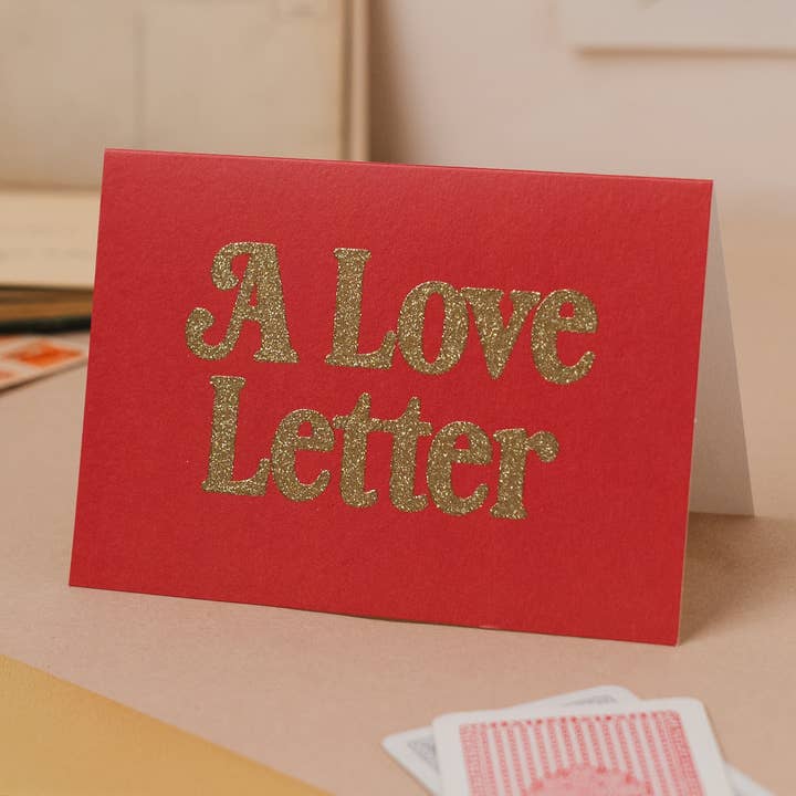 'A Love Letter' Valentine's Card with Biodegradable Glitter for wholesale by Oh Squirrel