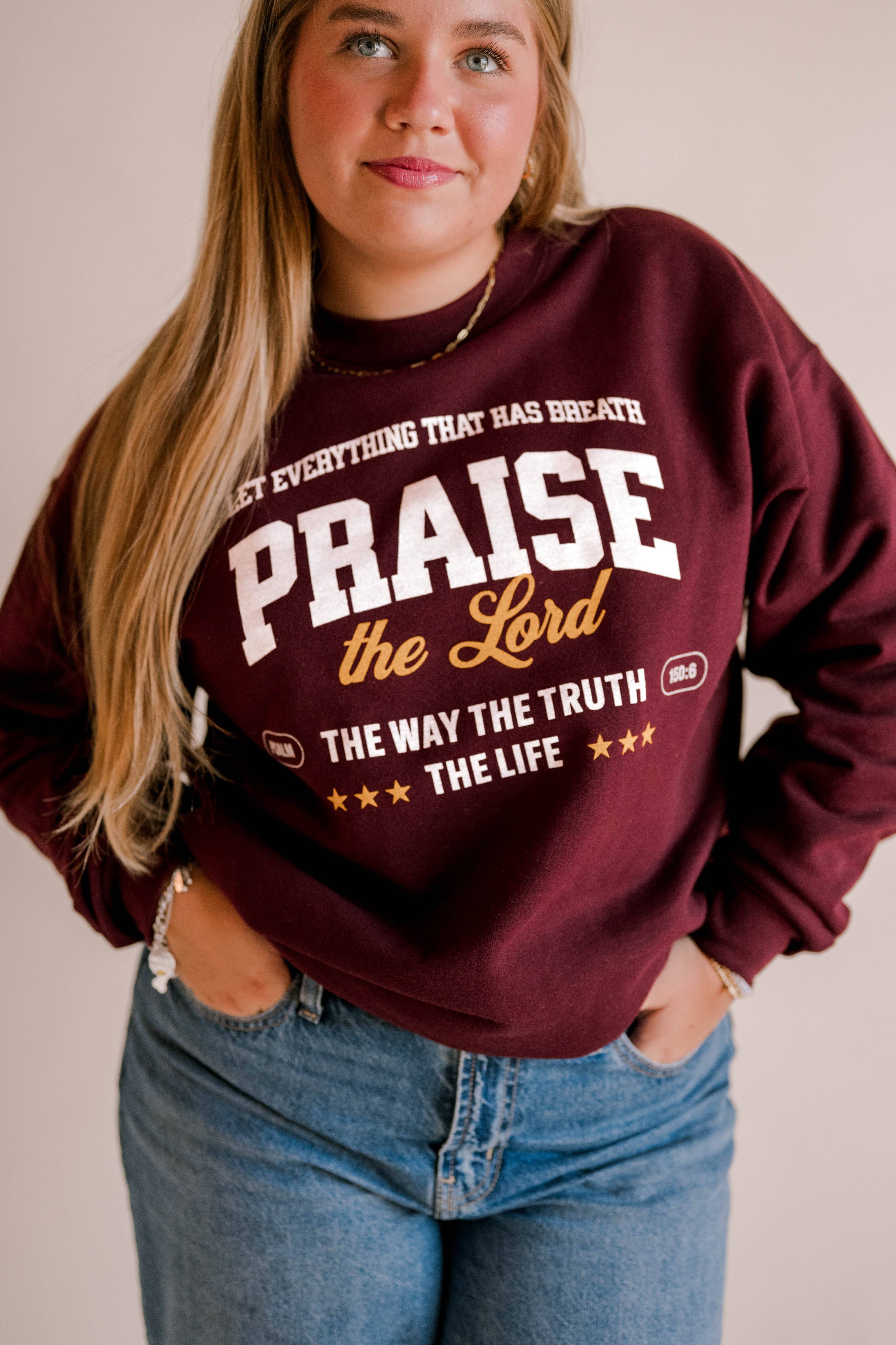 Dear Heart - Wholesale Graphic Sweatshirt - Women's - Praise The Lord Pullover | Christian Pullover0