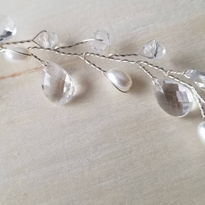 Naya versilberte Haarklammer mit Swarovski-Kristallen für den Großhandel von Sugarcane & Co.