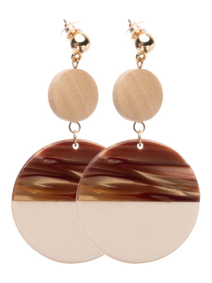 Wooden Circle Drops for wholesale by ALYN VAUGHN