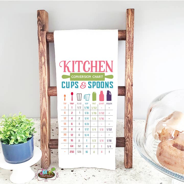 JMCreationsNC - Wholesale Tea Towel - 16"x24" Kitchen Measurement Conversion Chart Waffle Towel0