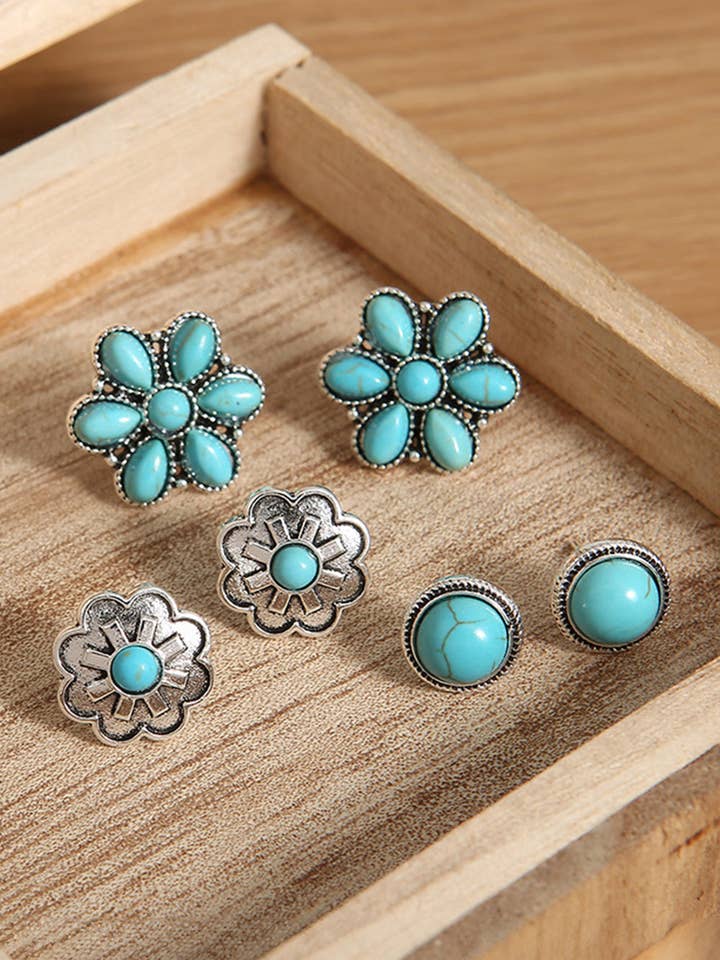 3-delt sæt Western Stud øreringe for engroshandel hos Threaded Pear