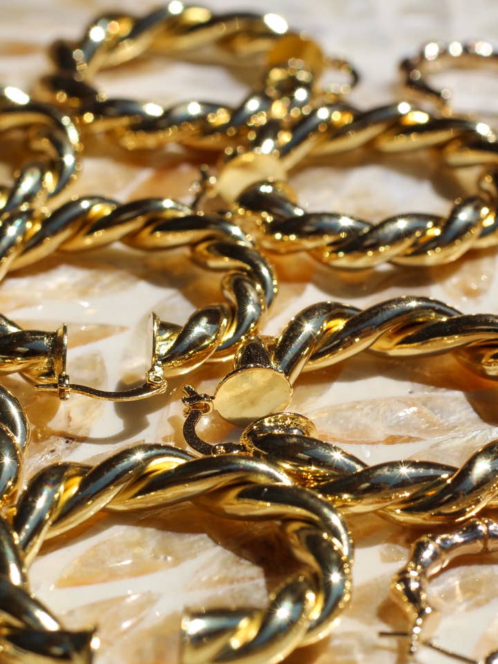 Large Twist Hoops for wholesale by Simply Sunshine Jewelry