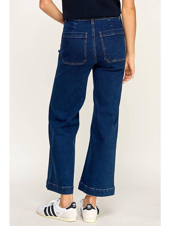 MID RISE WIDE LEG DENIM JEANS for wholesale on Faire4