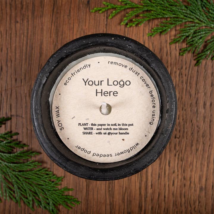 Fernery Designs - Wholesale Candle holder - Custom Printed Eco Natural Seeded Candle Dust Covers, Beautiful Wildflower seeds, Twice Recycled Paper, for cotton wick2