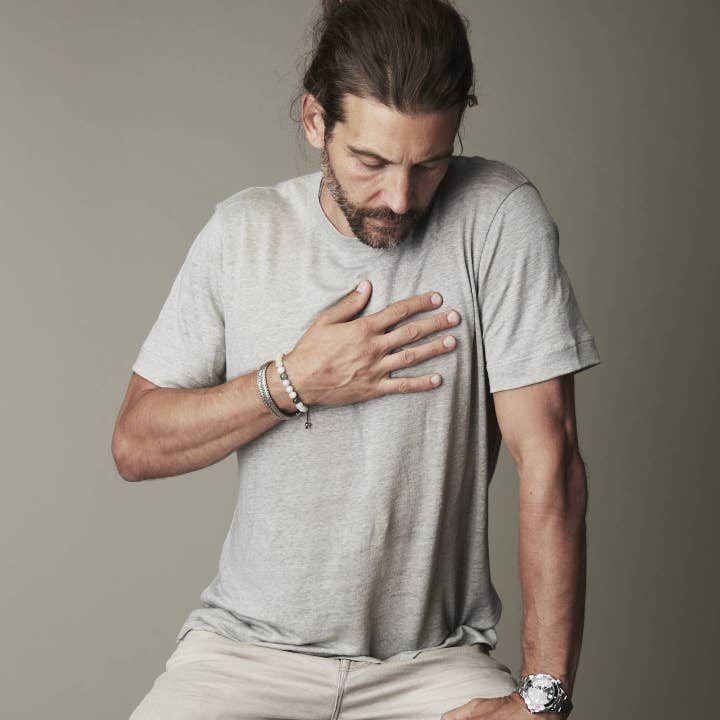 Bhoma - Mens Designer Jewelry - Wholesale Jewelry - Men's - Monday Stack: Mens Jade Beaded Bracelet & Sterling Silver Chain8