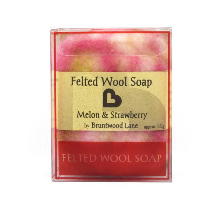 Bruntwood Lane - Wholesale Bar Soap - Melon & Strawberry Felted Wool Soap1