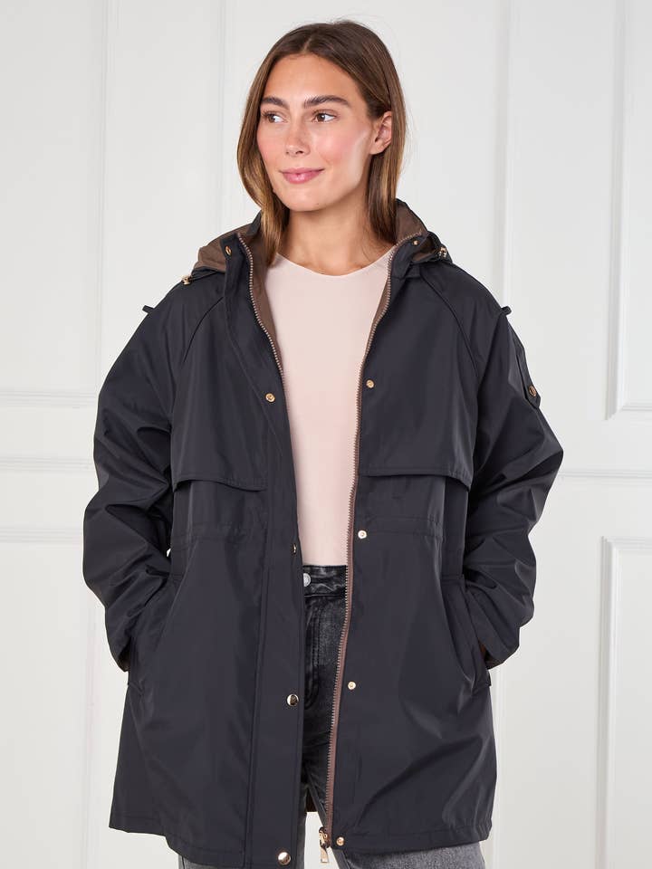 4Pcs Black and Chocolate Reversible Parka for wholesale by Love Sunshine Wholesale