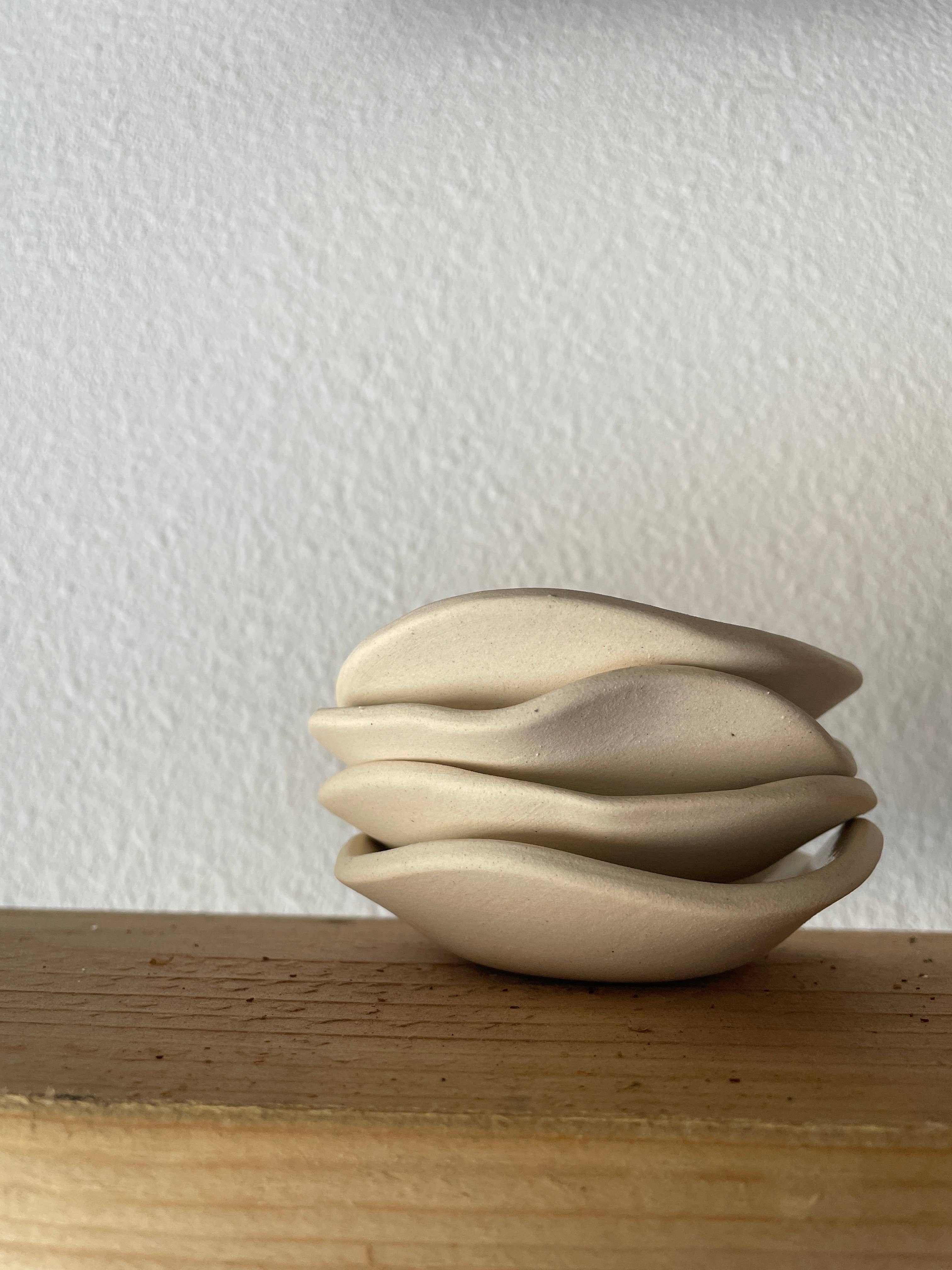 Spring + Vine - Wholesale Jewelry Dish -  Ceramic Dish 〰️ Handmade Pottery 〰️ Stacking Dish 〰️ White1