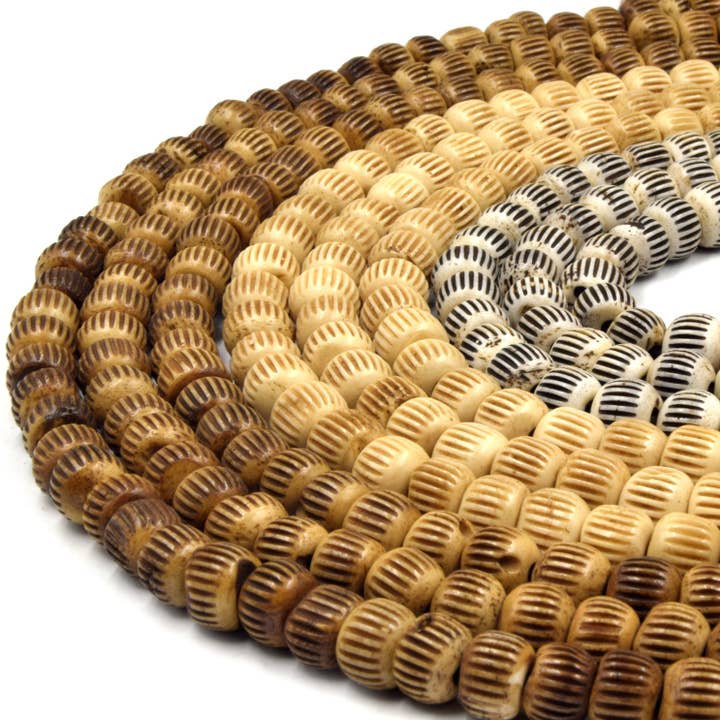 Only Beads - Wholesale Beads - Bone Beads | Carved Ox Bone Beads | Unique Artisan Beads