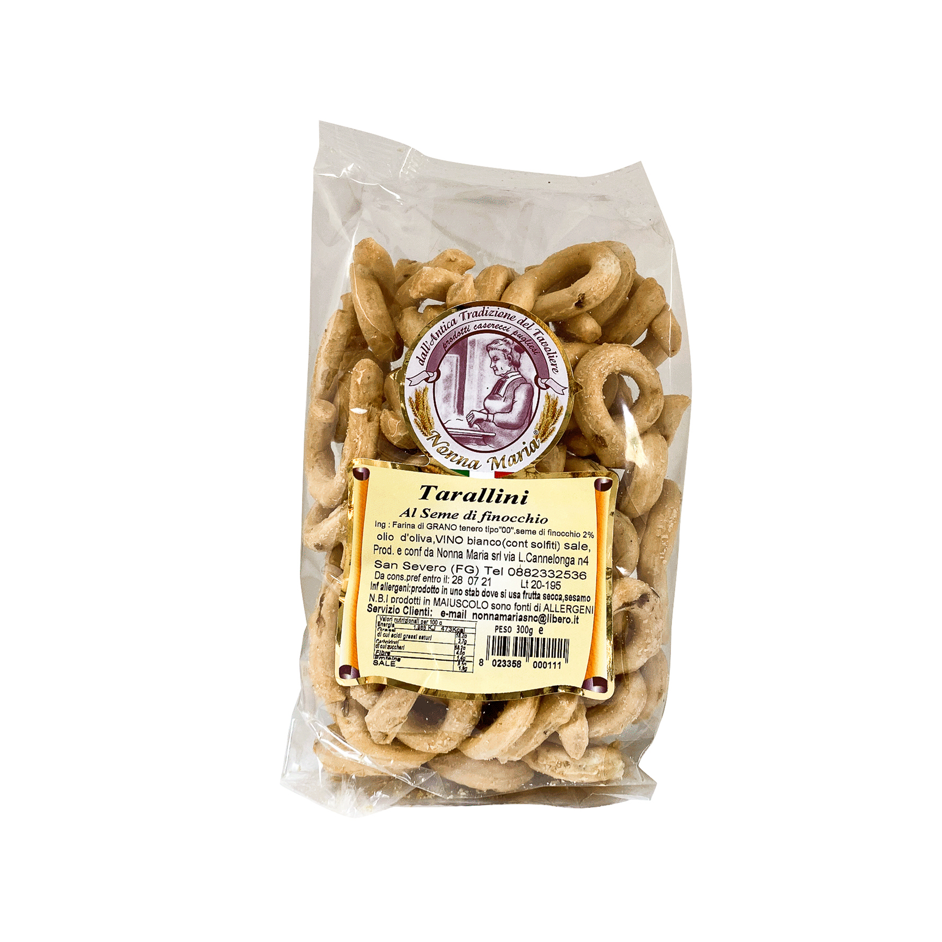 OLIO DI SERRA – wholesale Kakor – Tarallini med fänkål - Aperitifgrissini med fänkål (300g)0