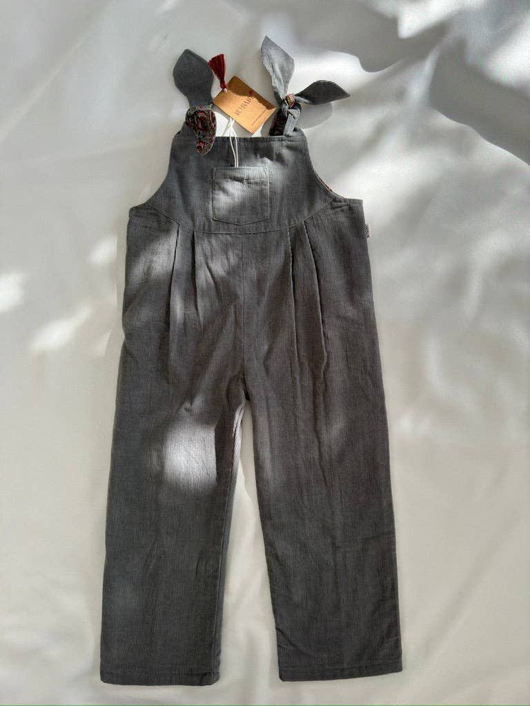 Yo Baby - Vente Barboteuse – bébé - Combinaison réversible en velours côtelé gris uni et imprimé floral gris13