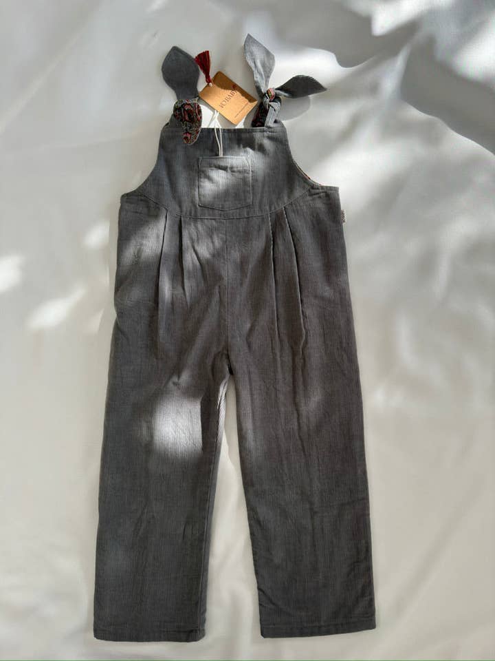 Yo Baby - Vente Barboteuse – bébé - Combinaison réversible en velours côtelé gris uni et imprimé floral gris13