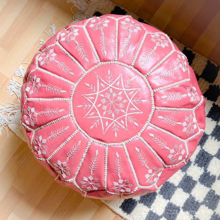 dear Morocco – wholesale Sittpuff – Marockansk sittpuff ottoman//rund L 20 ”x13" Barock Rose