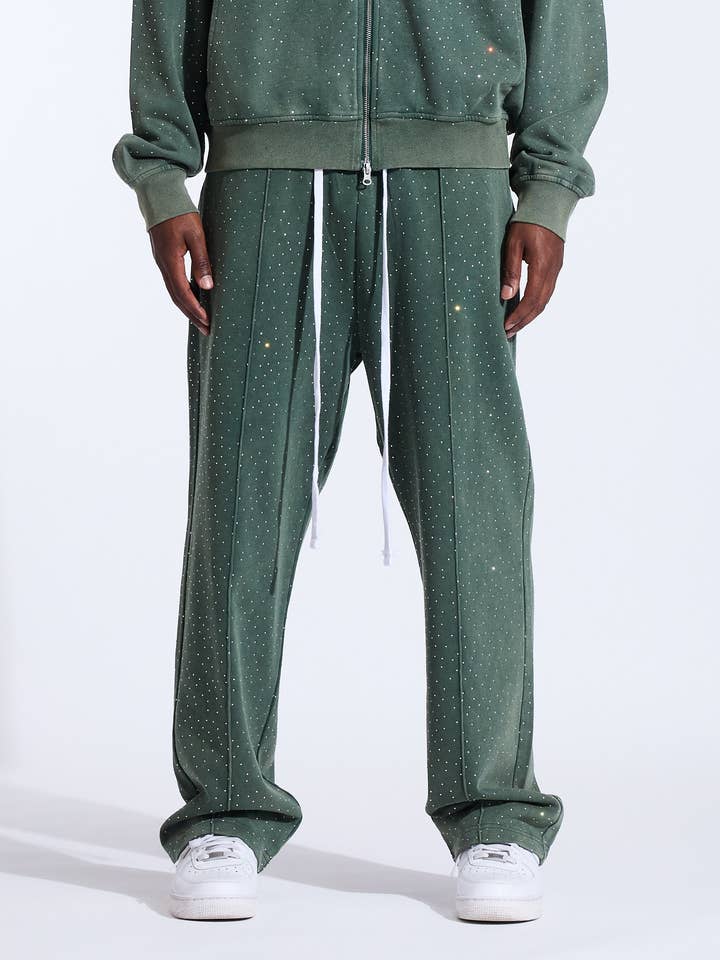 Pantalon de survêtement Nova (vert glacé) pour la vente par Crysp Denim