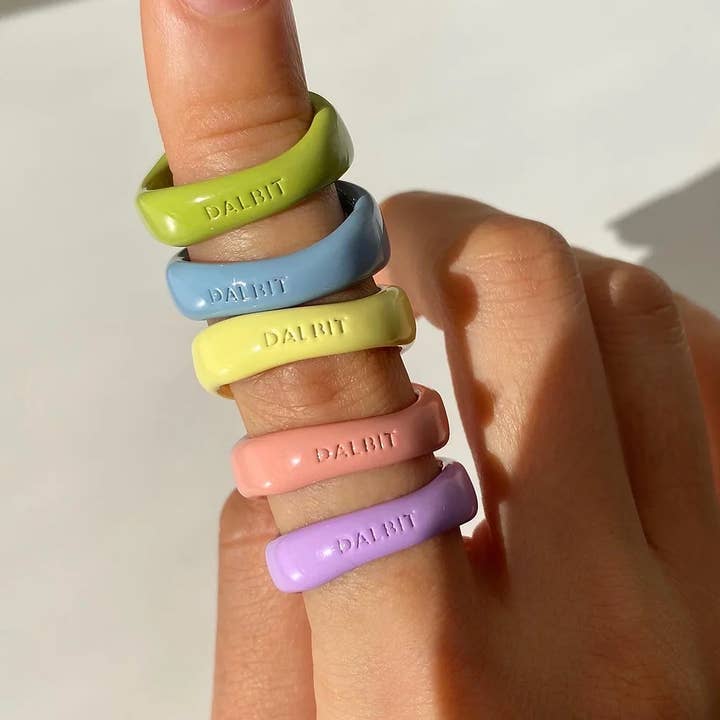 Dalbit New York Jewelry - Wholesale Single Stone/Solitaire Ring - Candy Color epoxy point gem Ring
