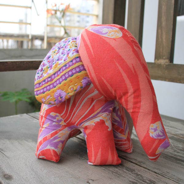 Basha Boutique - Wholesale Stuffed/Plush Toy - Kids & Baby - Stuffed Elephant with Kantha Ears6