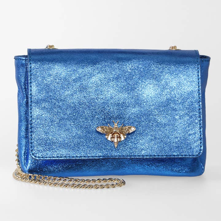 Maisie - Italian Leather Crossbody Bag - Royal Blue for wholesale by Sarta Pelle