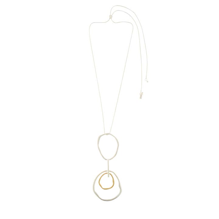 Dansk Copenhagen – wholesale Pendant/charm necklace – Elysian IN:STORE 2-Tone adjustable Mega Statement Necklace Silver Plating3