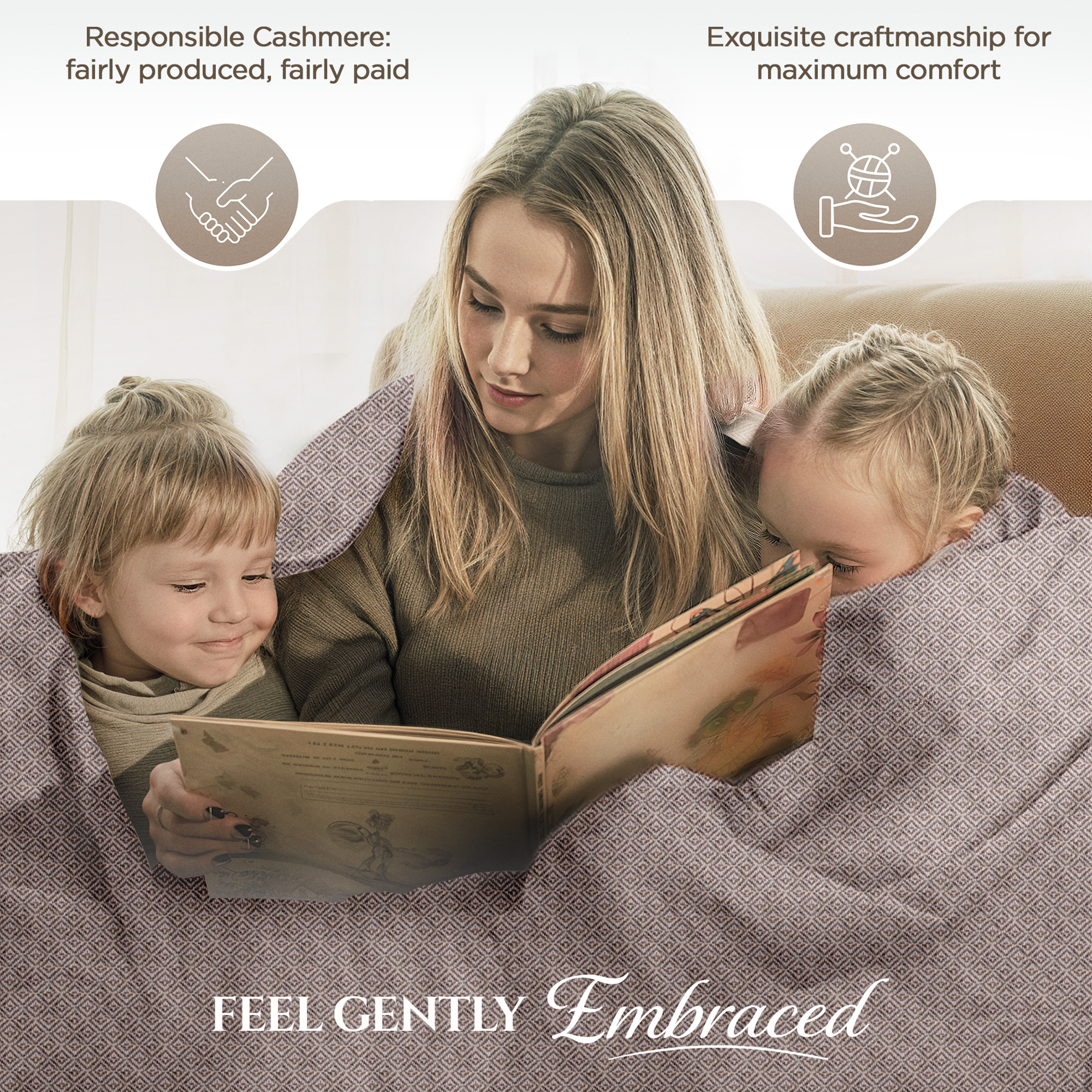 yanopurna - Wholesale Throw Blanket - Cashmere blanket with checkered pattern - grey-brown4