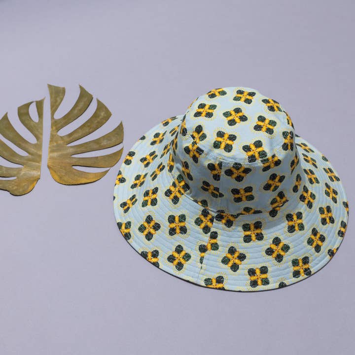 Hut, Hut, Hou! Reversible Wide Brim Bucket Hat for wholesale by Lola Pilar Hawaii