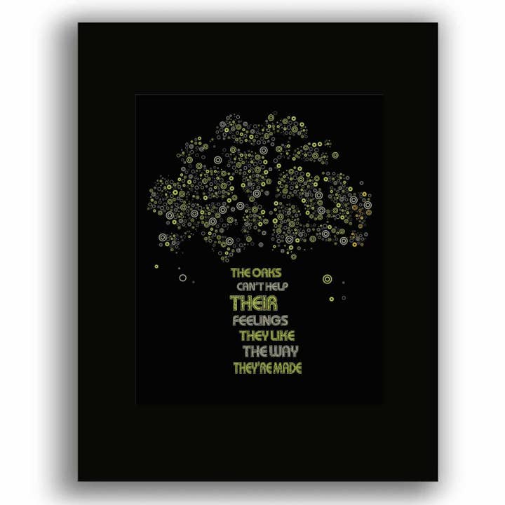 Song Lyrics Art – wholesale Konsttryck – The Trees by Rush - Lyrikinspirerad sångkonst Rockmusiktryck