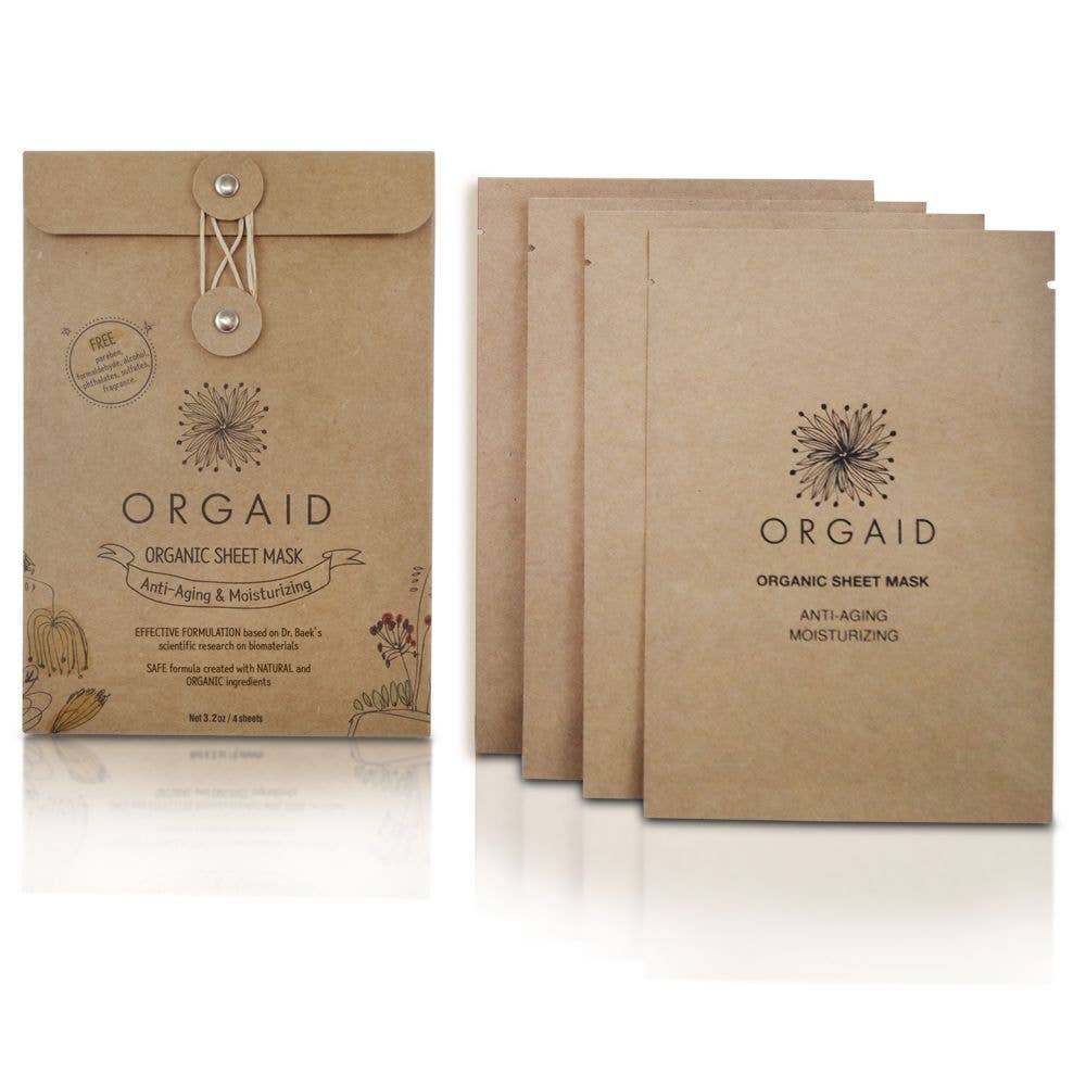 Orgaid - Wholesale Skincare Face Mask - Anti-Aging Sheet Mask Box (4 Sheets)1