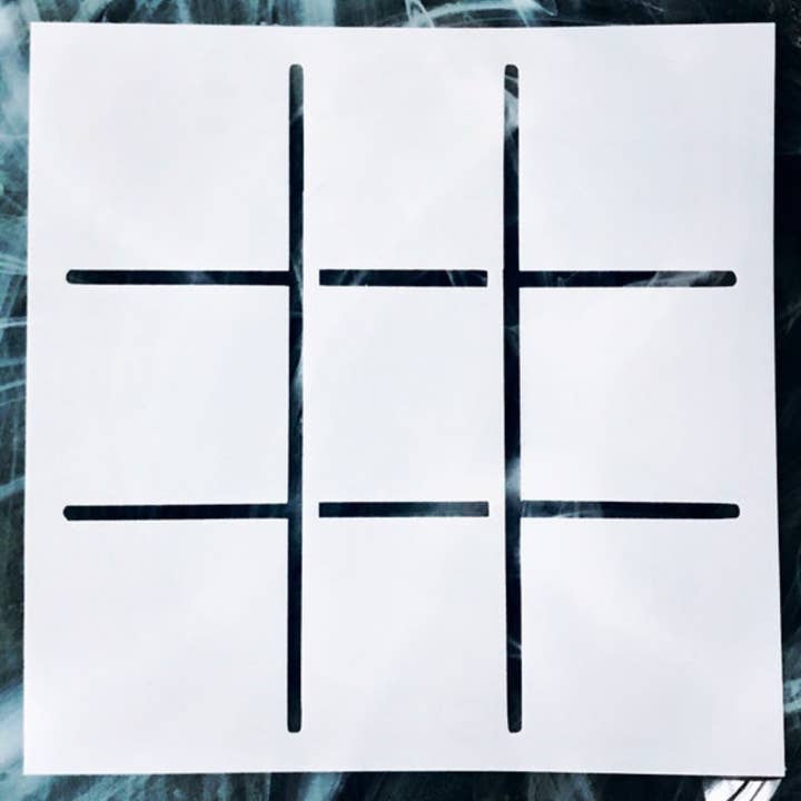 The Stencil Pusher - Venta al por mayor Plantilla/troqueles - Plantilla de mylar reutilizable Tic Tac Toe