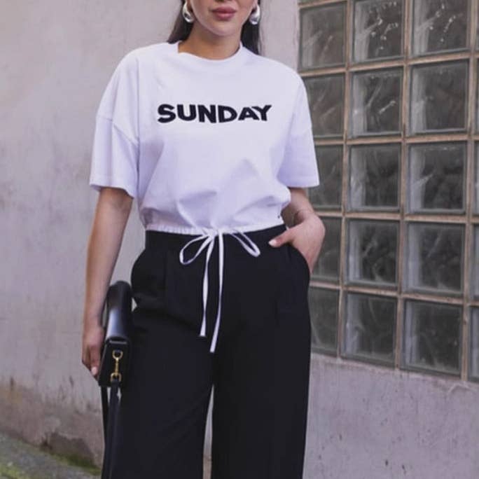 Dames Print Katoenen T-shirt N25A376 voor wholesale door alberalkirk