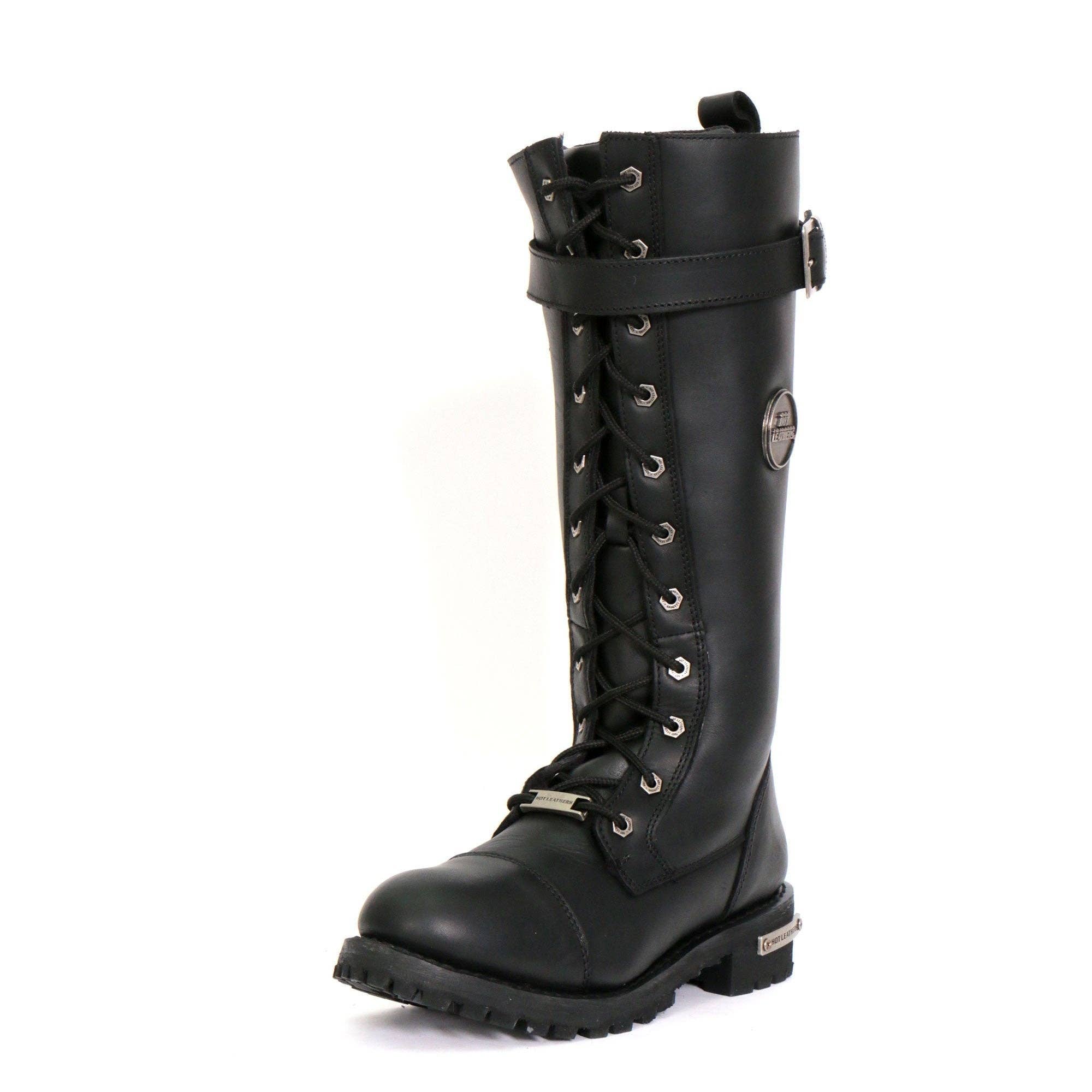 Hot Leathers BTL1005 Ladies 14-inch Black Knee-High Leather Boots with Side Zipper Entry for wholesale on Faire3