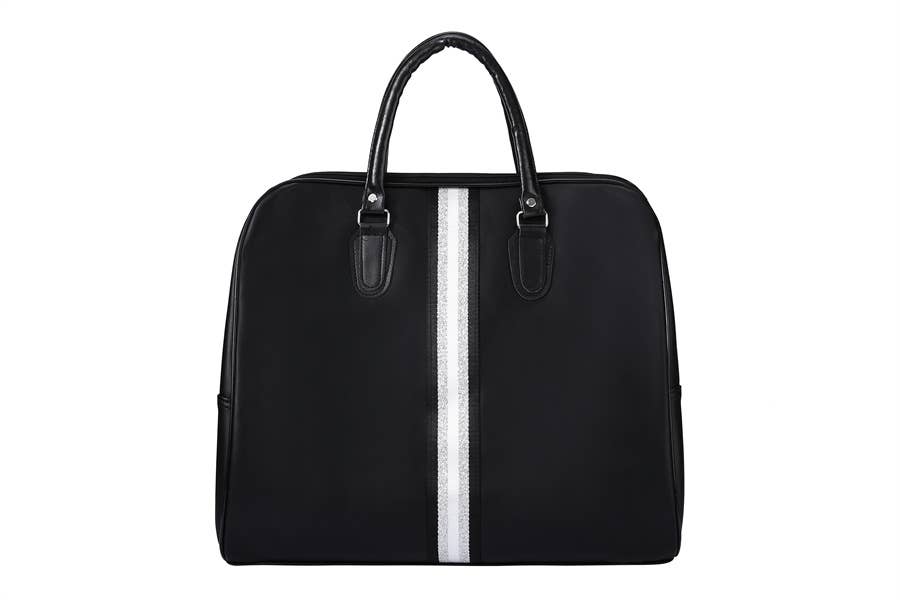 Nima Accessories Inc - Wholesale Weekender Bag - Women's - Middle Stripe Faux Leather Duffle Bag Weekender Bag Travel0