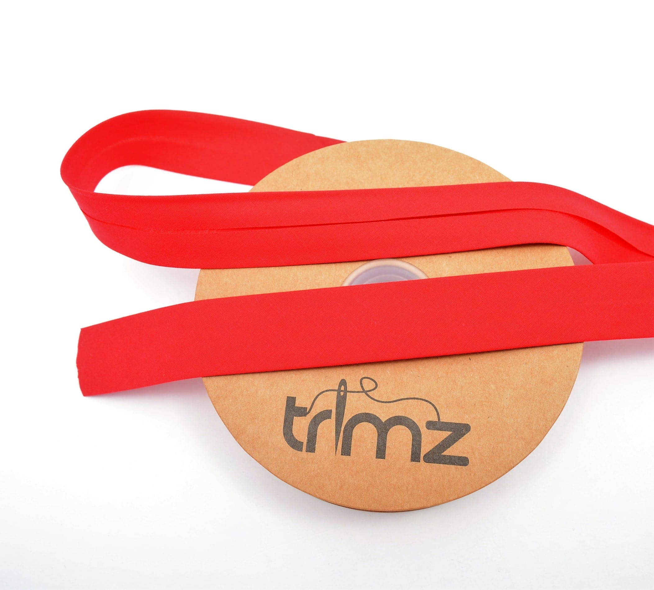 Trimz - Vendita all'ingrosso Attrezzature per lavoretti e fai da te - Trimz, sbieco in policotone, 25 mm x 20 m, colore: rosso3