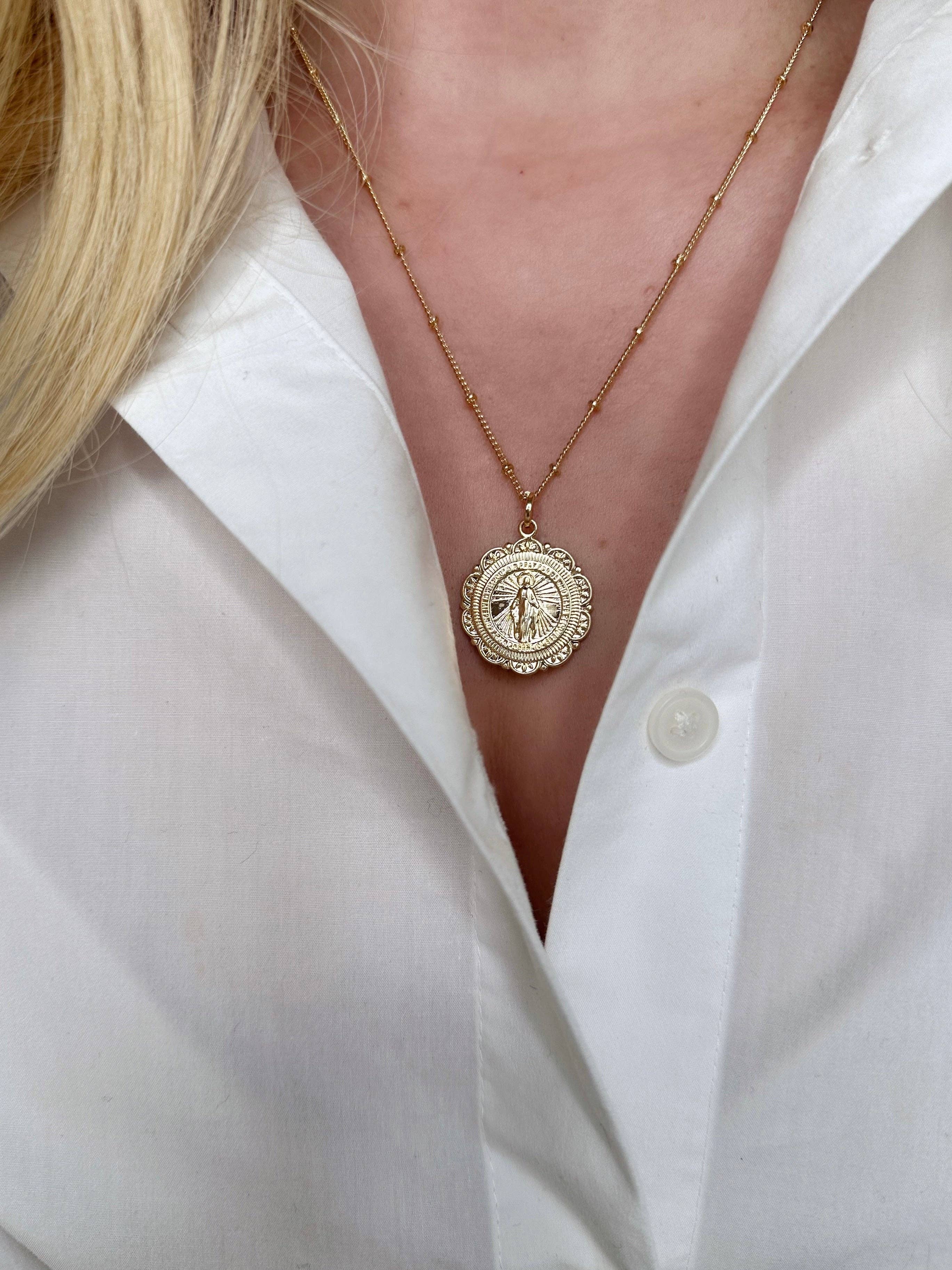 GoldFi - Wholesale Individual Charm/Pendant - Fleur-de -Lis Miraculous Medal Pendant1