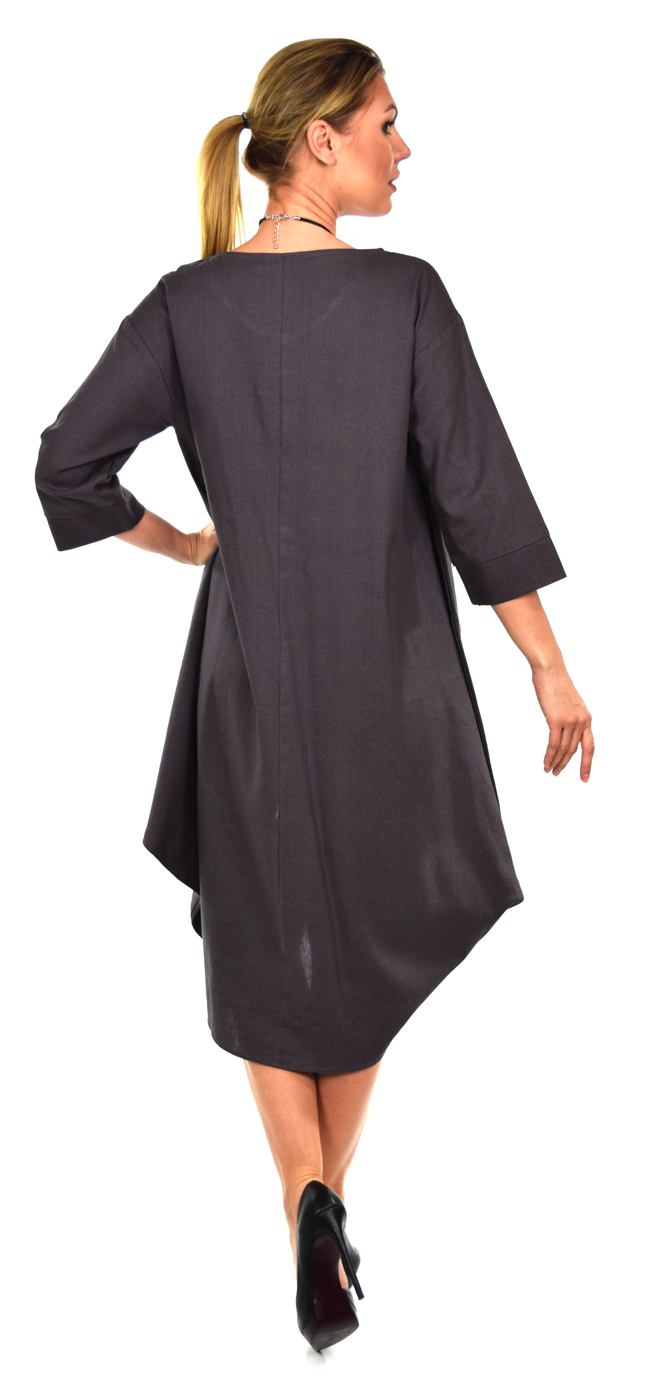 LINEN AND GAUZE - Wholesale Dress - Women's - 5089 : linen lagen look dress, Quirky Dress6