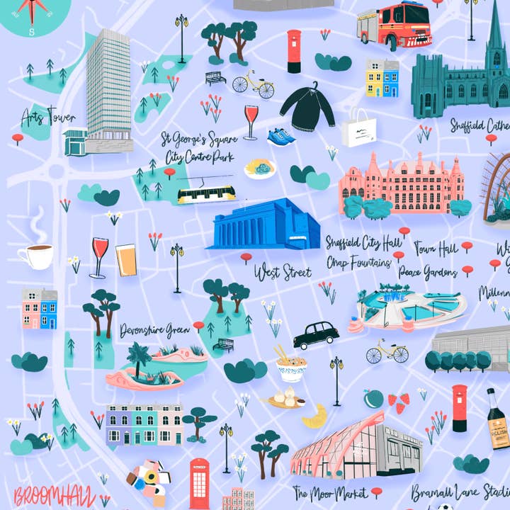 Hannah Penrose Illustrations - Wholesale Art Print - Sheffield Art Print, England Art Print2