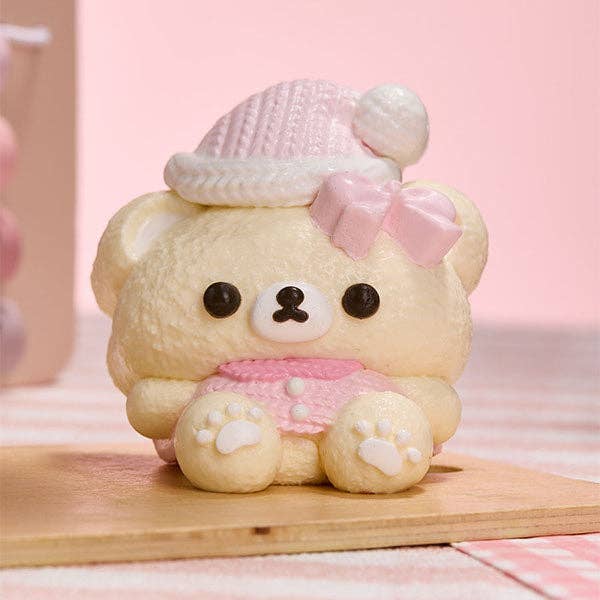 Showcase - Wholesale Squishy Toy - Kids & Baby - SqueezeSquad Taba Deluxe Premium Silicone Squishy Fidget Toy - Pink Hatted Bear1