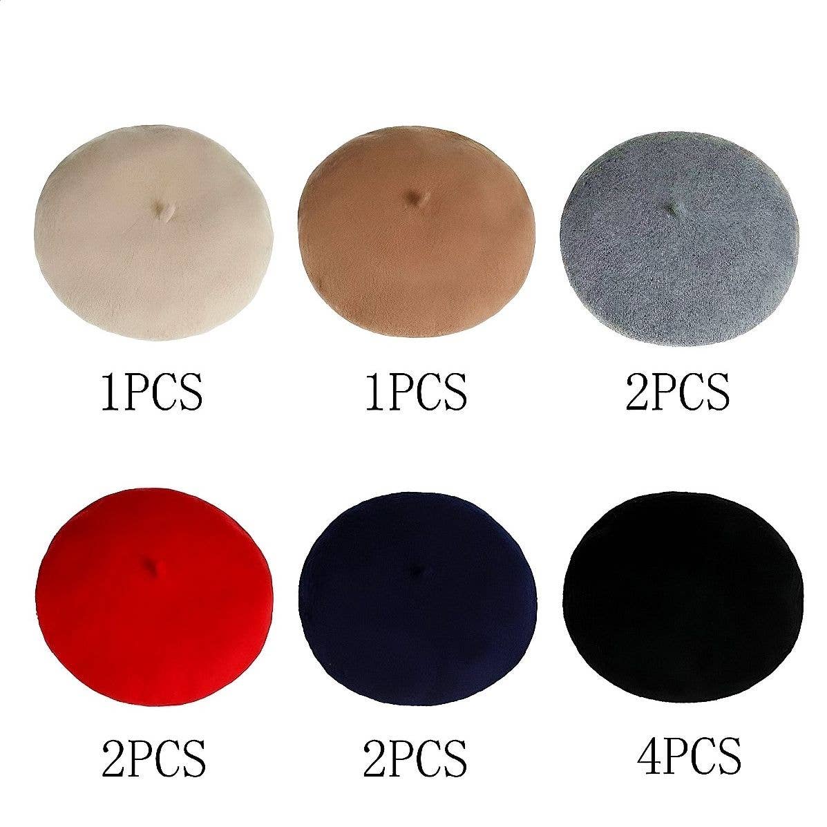 Diacly - Vente Béret – unisexe - Lot de 12 bérets français tricotés chauds avec pompons1