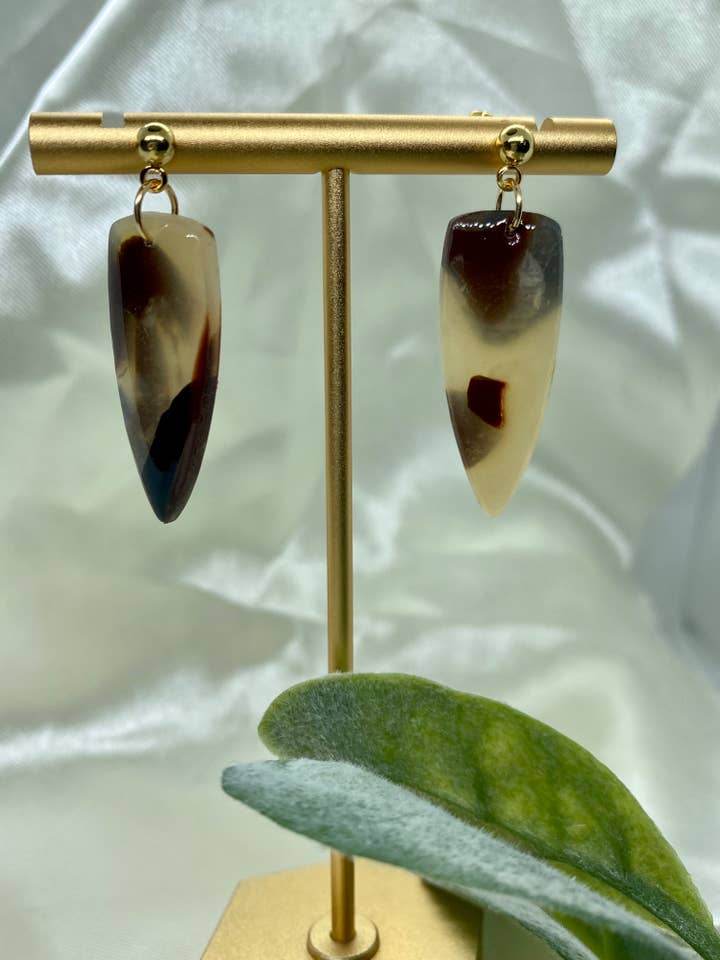 Dagas de caparazón de tortuga | Pendientes de arcilla polimérica para venta al por mayor de Rachel Ray Co