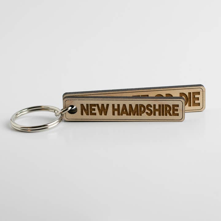 New Hampshire Wood Keyring for wholesale by 163 Design Company
