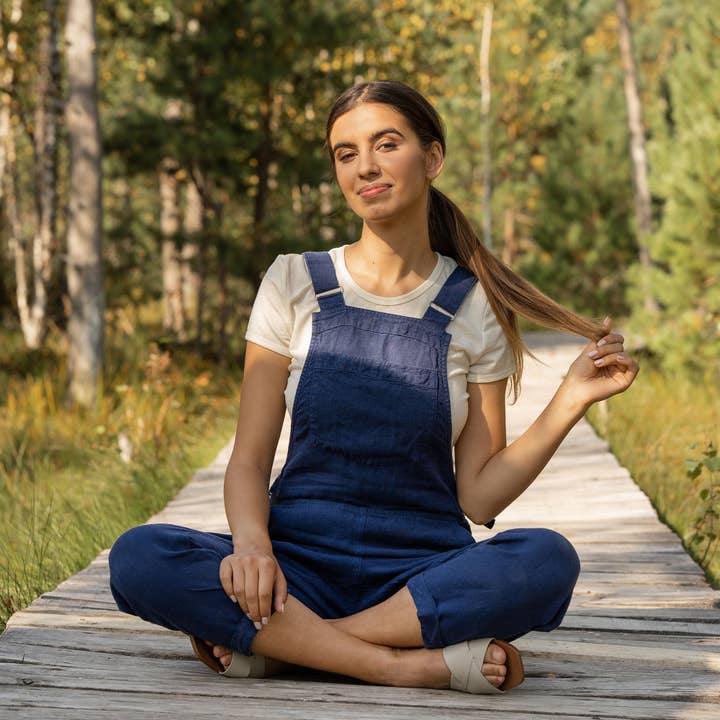 menique - Wholesale Jumpsuit - Women's - Linen Pinafore Jumpsuit Nicci - Dungaree Overall Jumpsuit