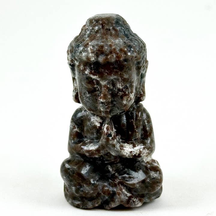 Praying Buddha Carvings UV Reactive, Obsidian for wholesale by Liv Rocks