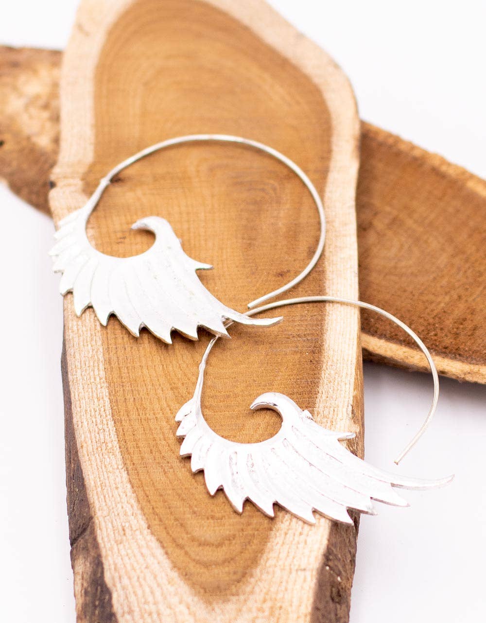 Large handmade silver earrings Kimago for wholesale on Faire1