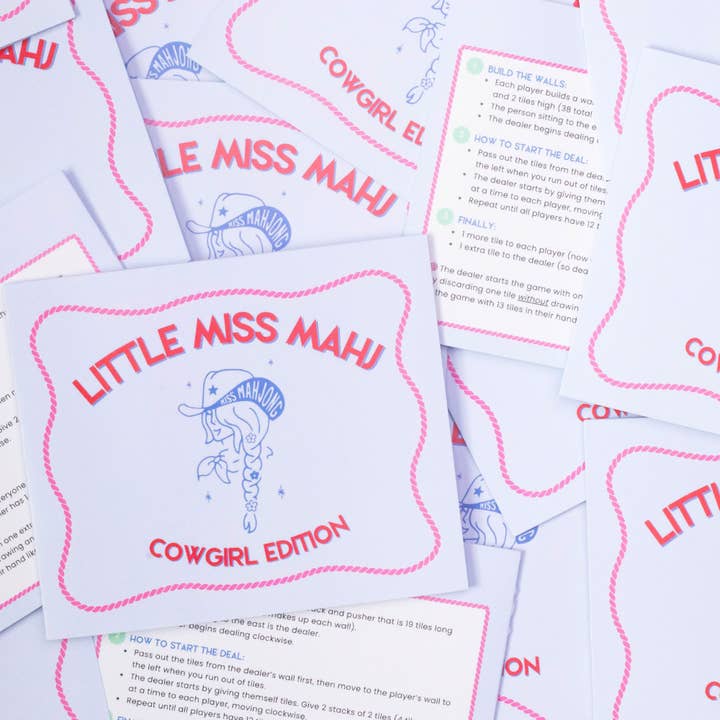 Miss Mahjong - Wholesale Card Game - Little Miss Mahj Playing Card - Cowgirl Edition1