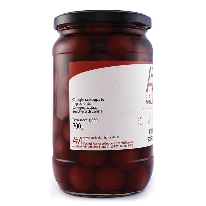AZIENDA AGRICOLA MIGLIORETTI - Vendita all'ingrosso Marmellata/Gelatina - CILIEGIE SCIROPPATE made in italy, ideale per pic nic