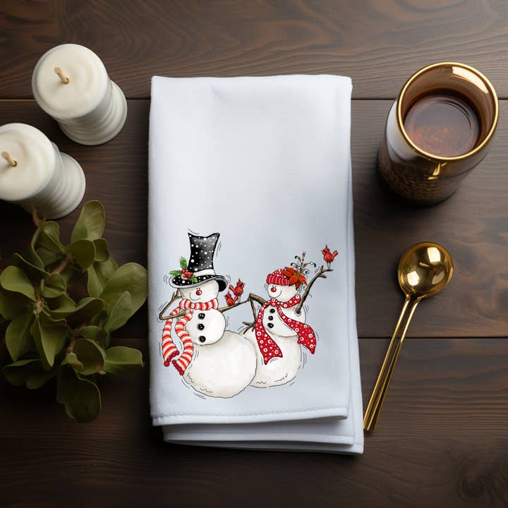 Fernville Creations - Wholesale Hand Towel - Dancing Snowman Seasonal & Holiday Hand Towel Gift