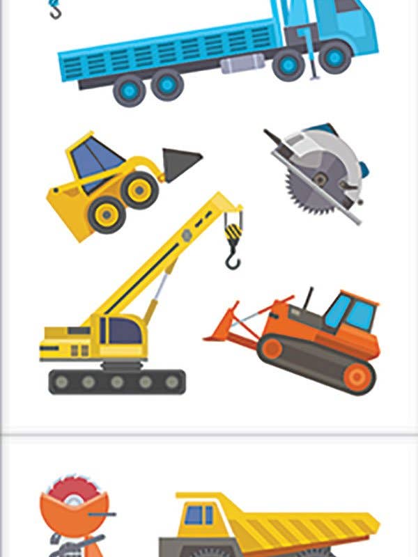 Construction Equipment Sticker for wholesale by Paper House Productions