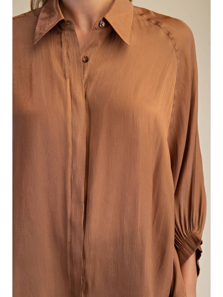 Glam - Wholesale Button Down Shirt - Women's - Button Front Shirt13